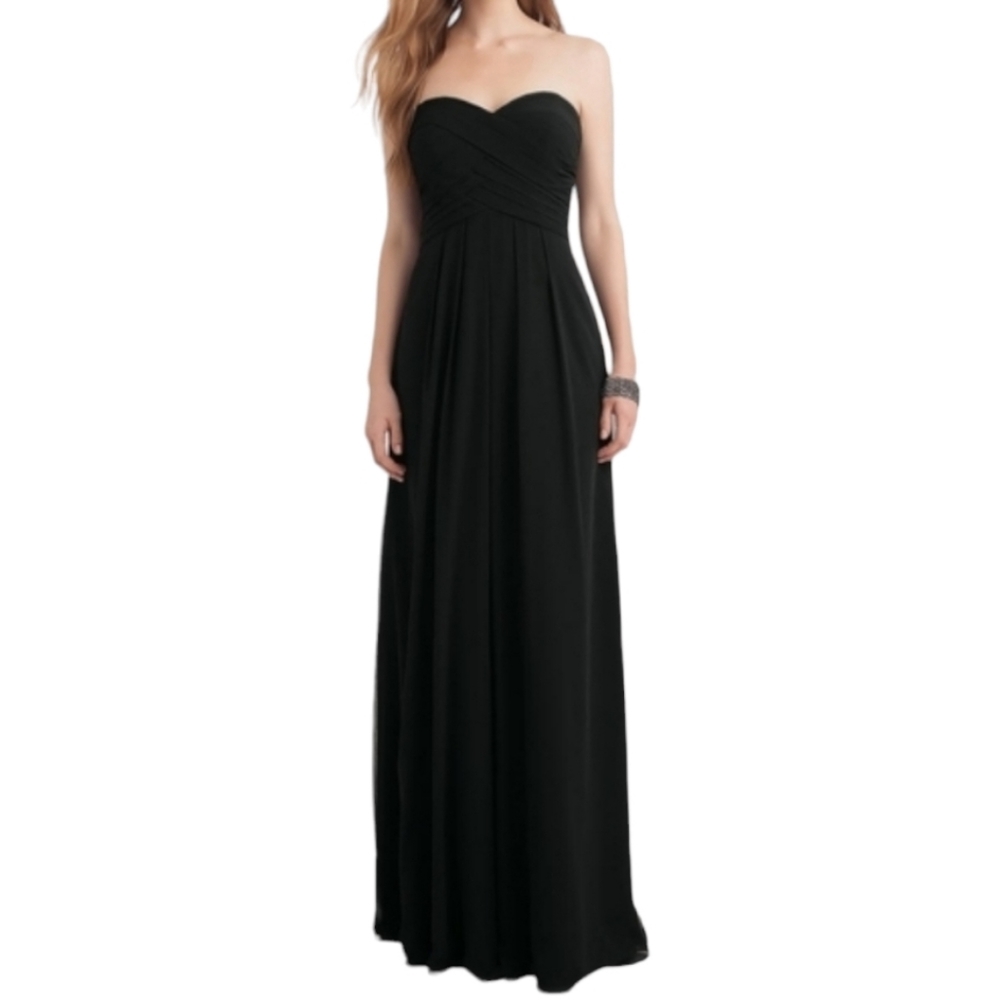 BILL LEVKOFF Black Strapless Gown 4 Formal Dress Wedding Prom Evening Bridal - Picture 2 of 16